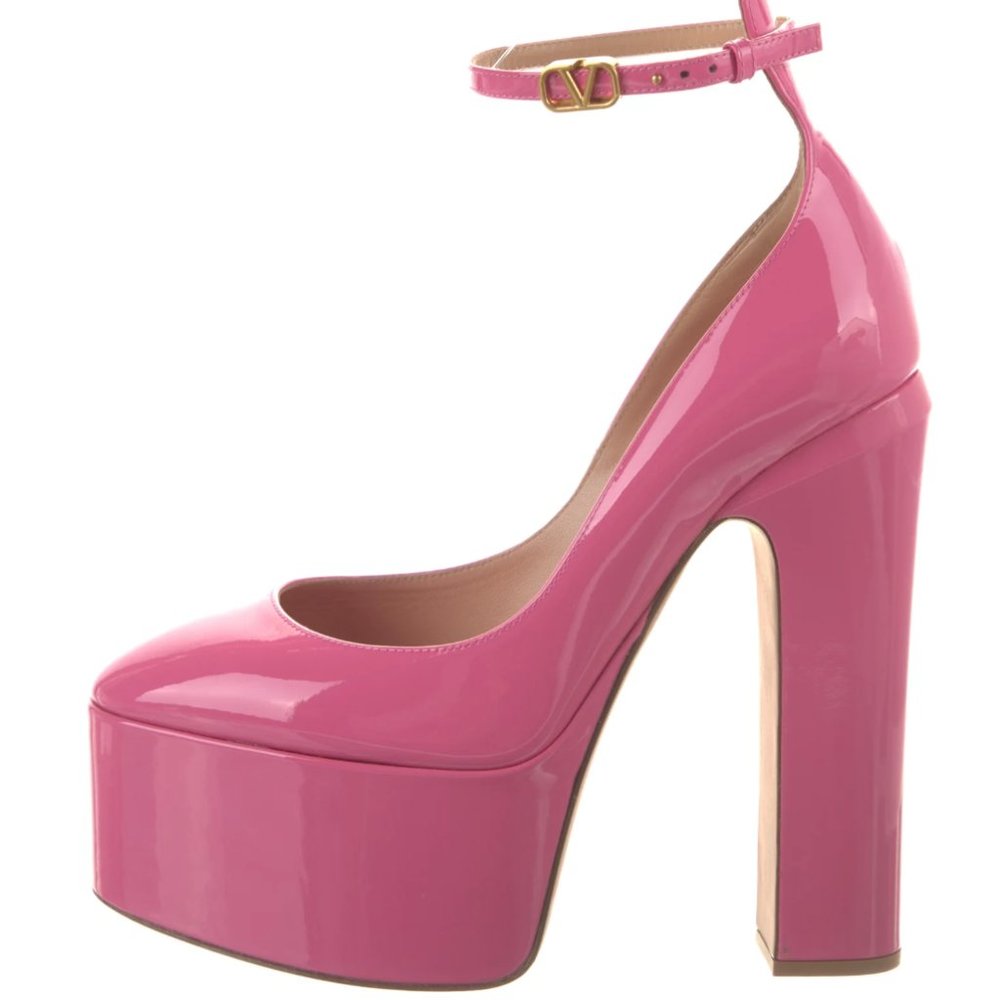 VALENTINO Tan-Go Patent Leather Pumps Size: 8.5 | IT 38.5 in pink